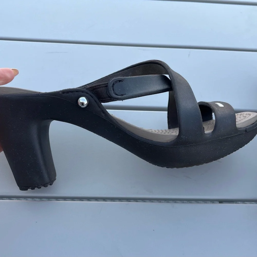 CROCS Cyprus IV Expresso Heeled Sandals- size 10